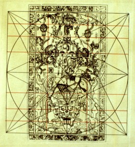 Palenque Tomb Sarcaphogus Lid Tree of Life Ascension (compares to Izapa Stela 25)